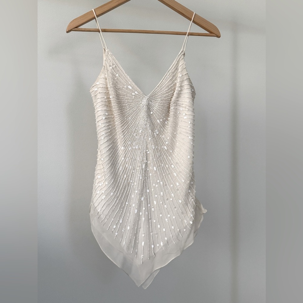 Beaded dressy spaghetti strap top